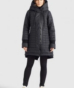 Khujo MANTEL TOPSY2 - Abrigo De Invierno - Schwarz Weiß Meliert, Mujer