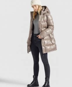 Khujo WENCKE SHINY - Abrigo De Invierno - Taupe Glänzend, Mujer -KHUJO Tienda f3a510071c7d41a09a00b8b611094b6f
