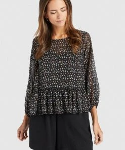 Khujo KLEMENTINA - Blusa - Black/blue, Mujer