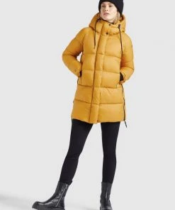 Khujo NIDALEE - Abrigo De Invierno - Gelb, Mujer