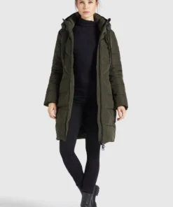 Khujo ELESSA2 - Abrigo De Invierno - Dunkeloliv, Mujer