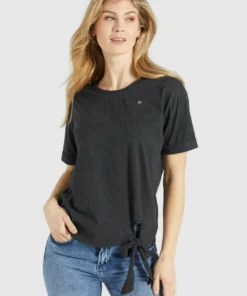 Khujo AURELIA - Camiseta Estampada - Dunkelgrau Meliert, Mujer