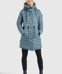 Khujo MANTEL NIANA SHINE - Abrigo De Invierno - Blaugrau, Mujer